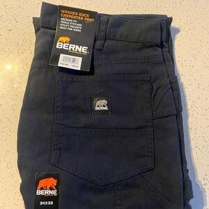 Berne Men's Washed Duck Carpenter Pants - Black